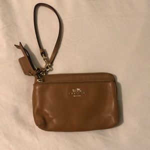 Coach tan wristlet- great condition!